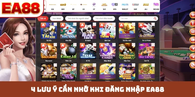 4 lưu ý cần nhớ khi đăng nhập EA88